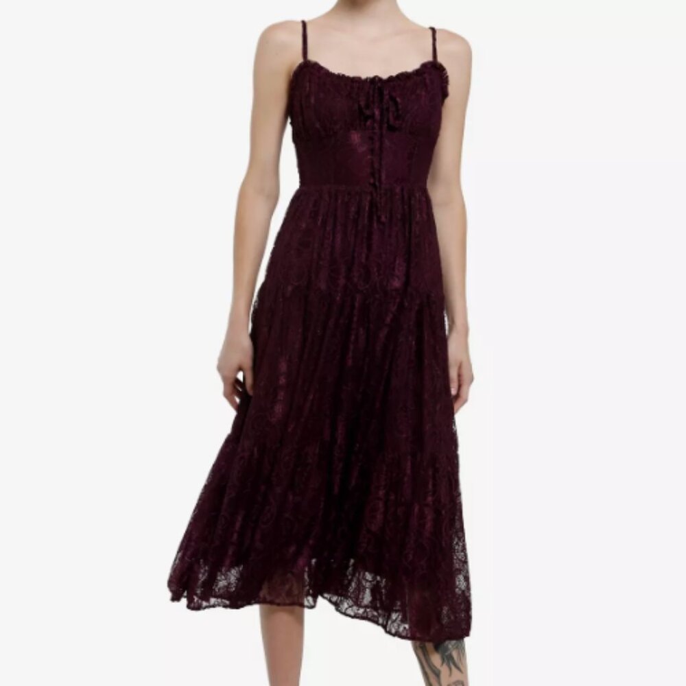 FIG FLORAL LACE MIDI DRESS XL NWOT